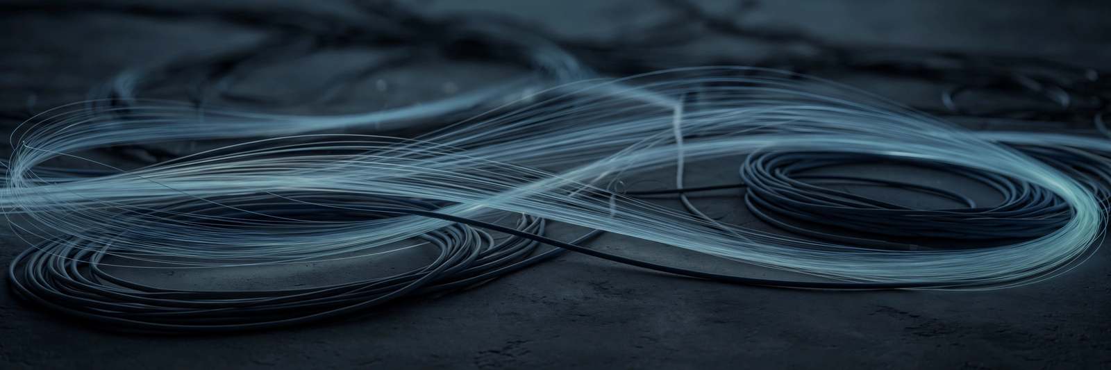 Fiber optic network cables, long exposure, desaturated